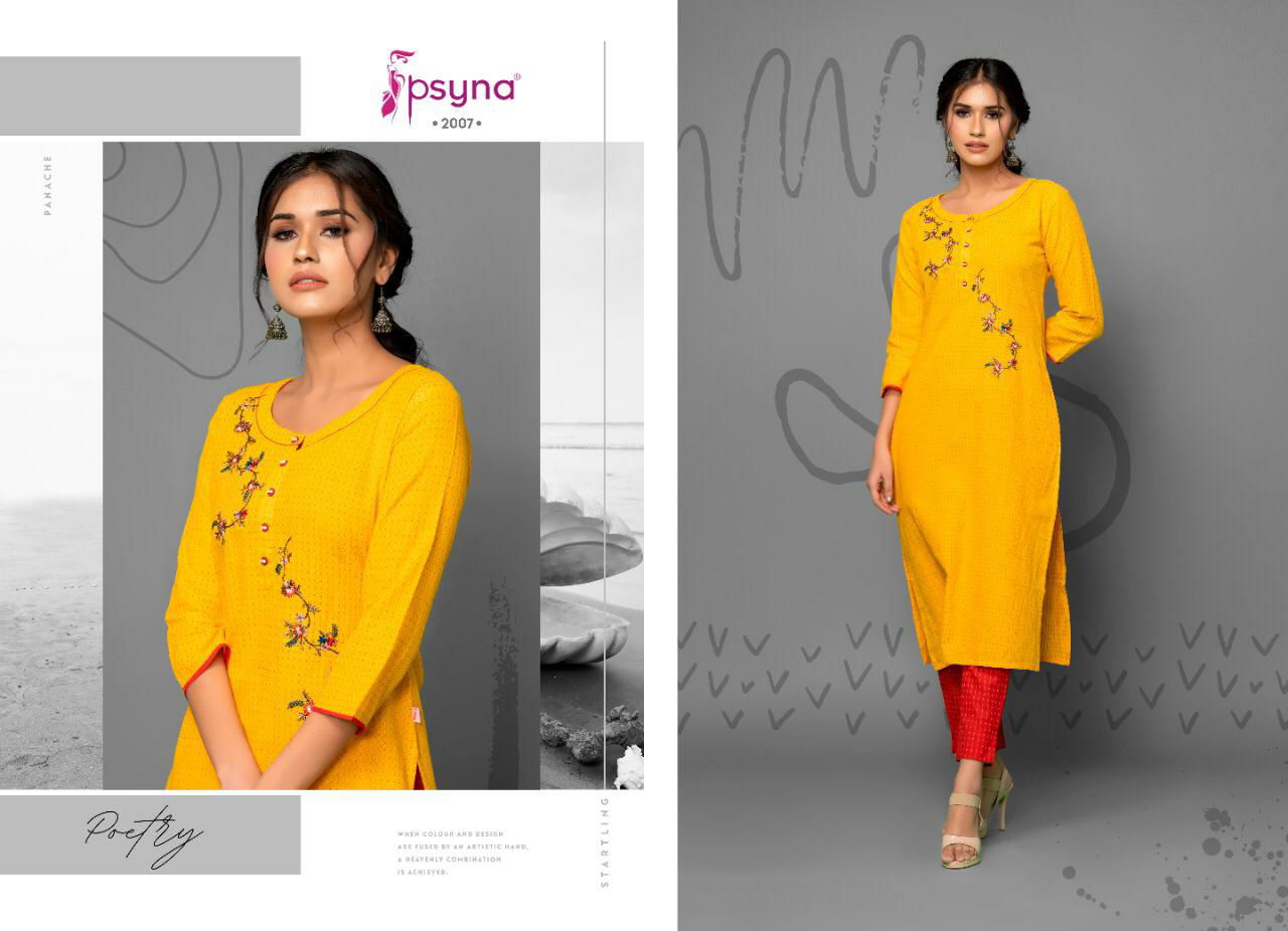 Poetry Vol 2 Psyna Cotton Designer Kurtis Catalog